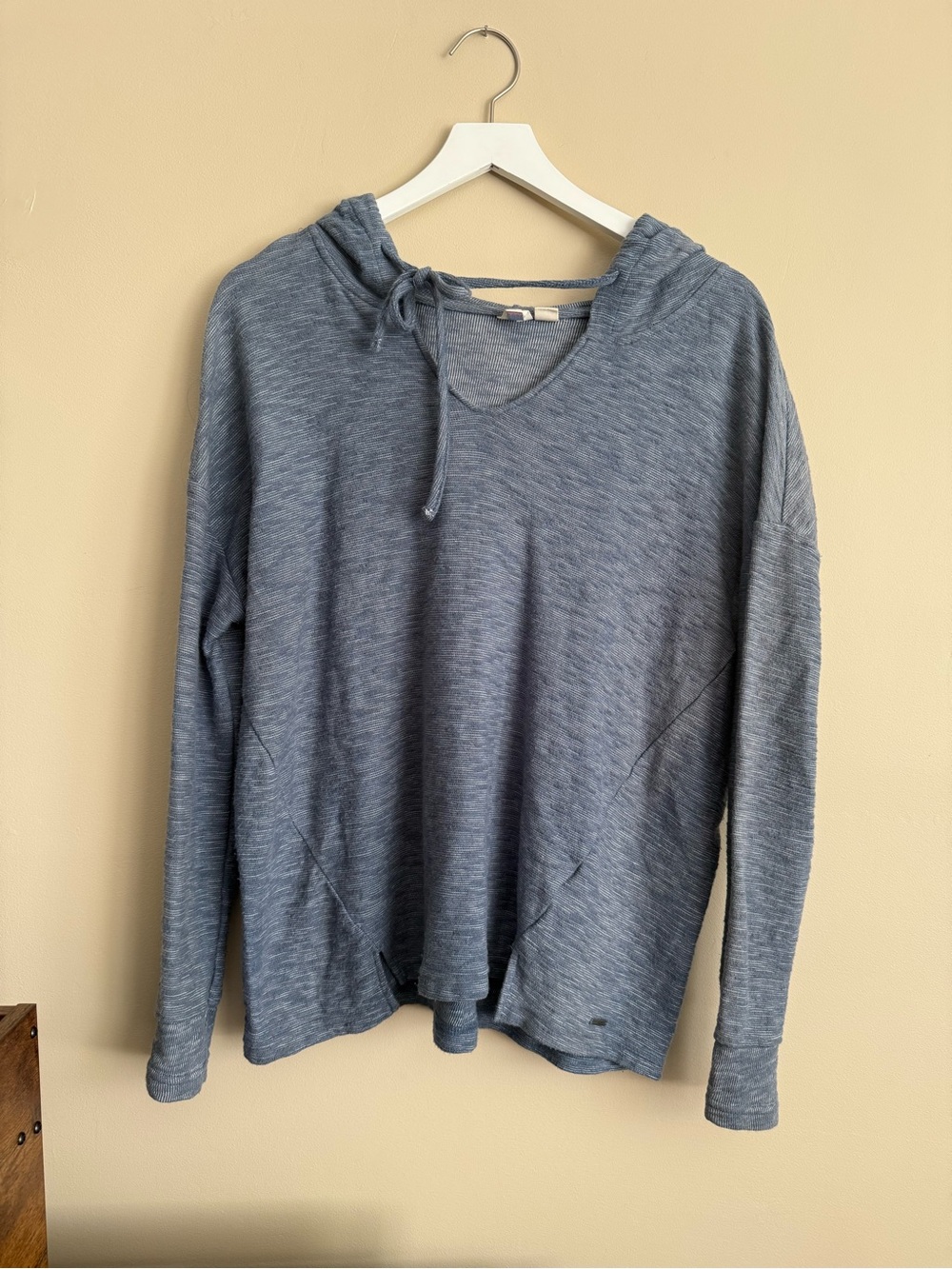 ROXY 100% Cotton Textured Hooded Shirt Size Small